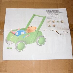 2025 HOMEKOL Wooden Baby Walker,Baby Push Walker, Adjustable Speed Baby Walker